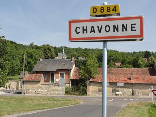 Chavonne (Aisne) city limit sign